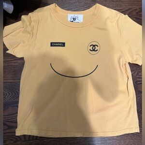 Chanel Branded Yellow ☺️ Graphic Tee, Unique Find!